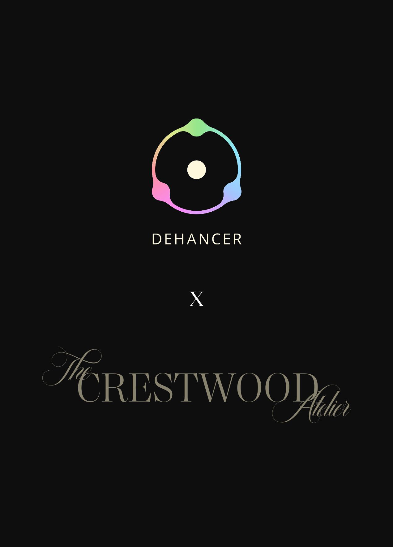 The Dehancer and The Crestwood Atelier logos on a black background